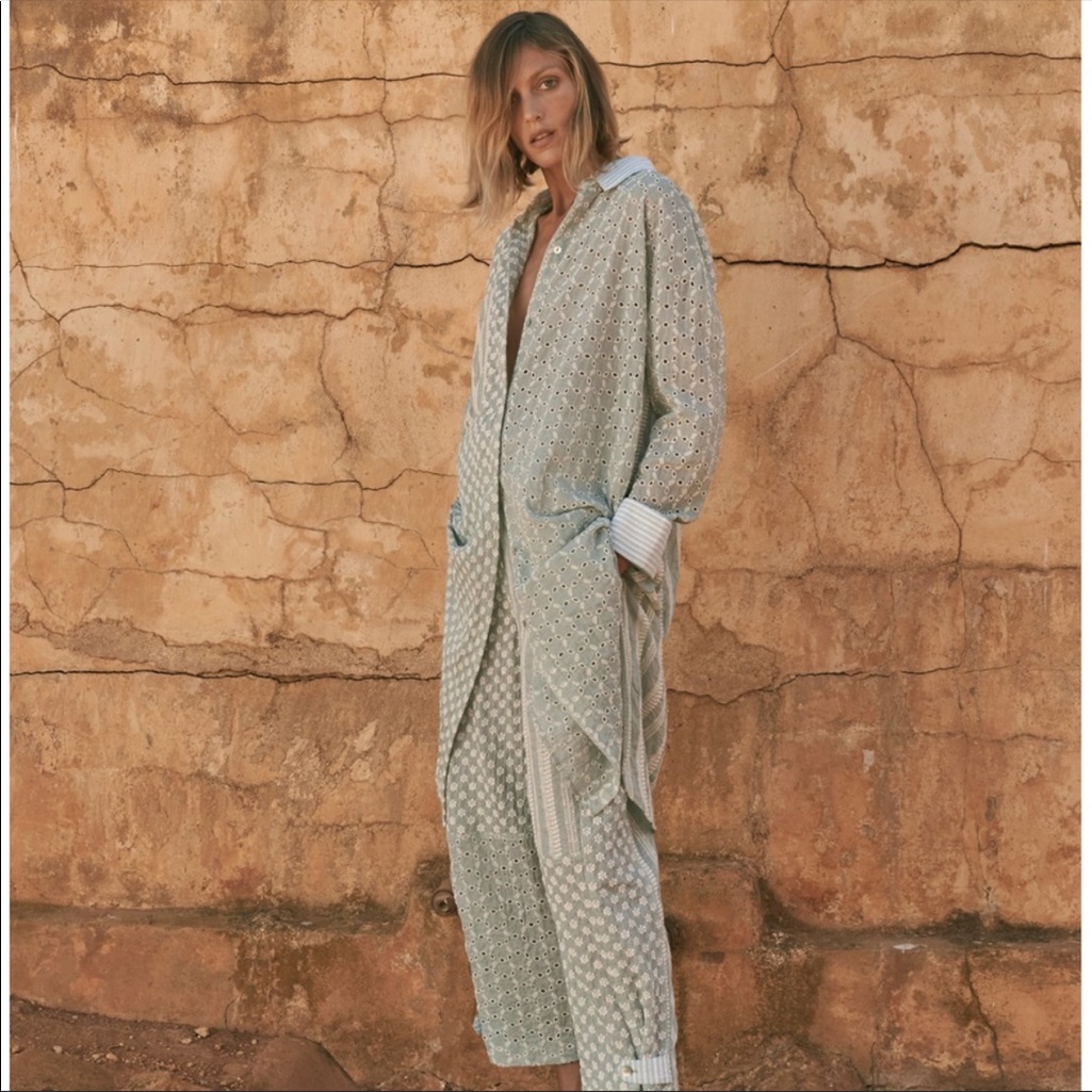 Zara Embroidered Patchwork Shirt & Trousers